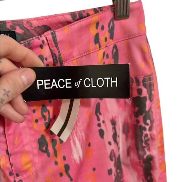NWT Peace of Cloth Pink Casey Exotica Abstract Size 0 Ankle Cropped Comfort - Picture 3 of 10